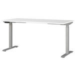 SCHREIBTISCH höhenverstellbar  - Silberfarben/Weiß, MODERN, Holzwerkstoff/Metall (160/80/72-118cm) - Novel