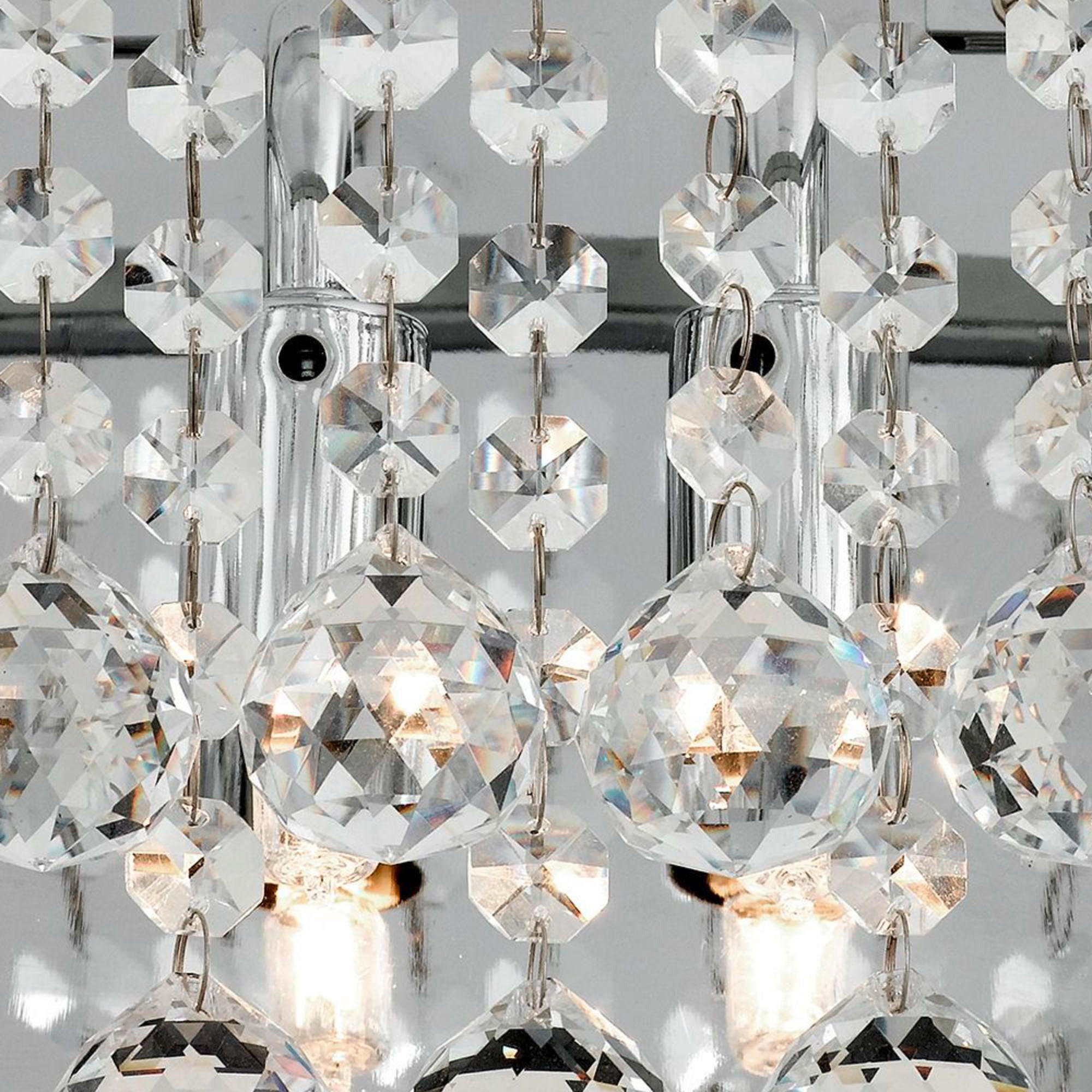 KRISTALL-WANDLEUCHTE Hanna 20/18/20 cm   - Klar/Chromfarben, Design, Glas/Metall (20/18/20cm) - Searchlight