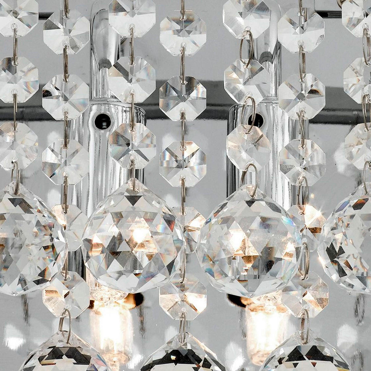 KRISTALL-WANDLEUCHTE Hanna 20/18/20 cm   - Klar/Chromfarben, Design, Glas/Metall (20/18/20cm) - Searchlight