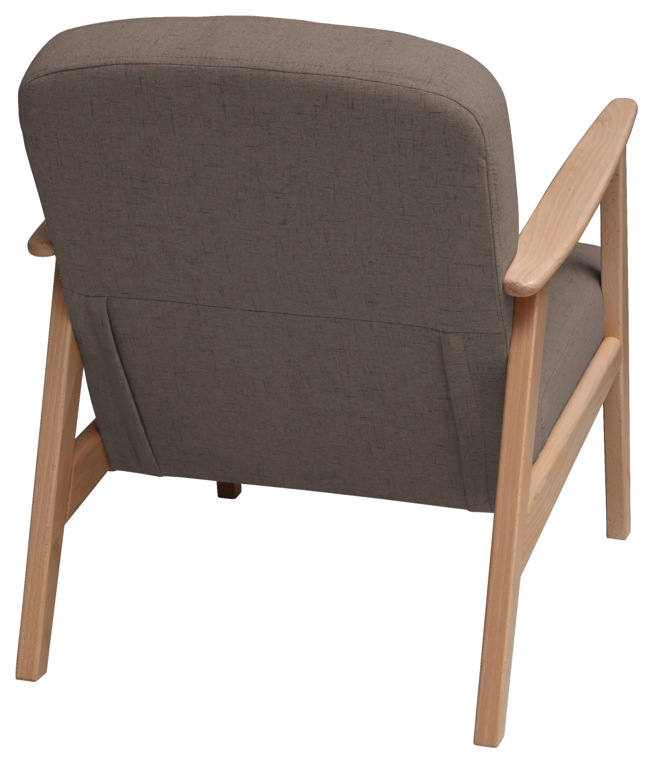 FOTELJA tekstil  boje bukve, svijetlo smeđa   - svijetlo smeđa/boje bukve, Moderno, tekstil/drvo (63/78/78cm)