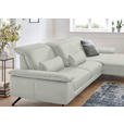 ECKSOFA Rivello in Echtleder Hellgrau  328/193 cm  - Hellgrau/Schwarz, Design, Leder/Metall (328/193cm) - Dieter Knoll