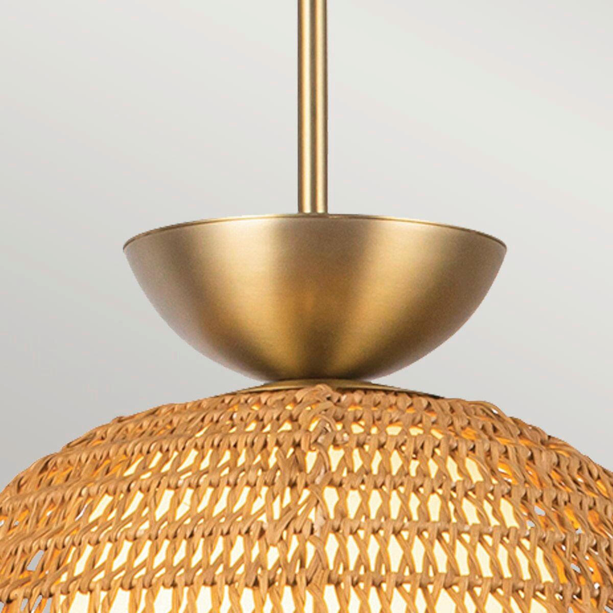 HÄNGELEUCHTE 37,5/26,4 cm  - Goldfarben, LIFESTYLE, Glas/Holz (37,5/26,4cm) - Elstead Lighting