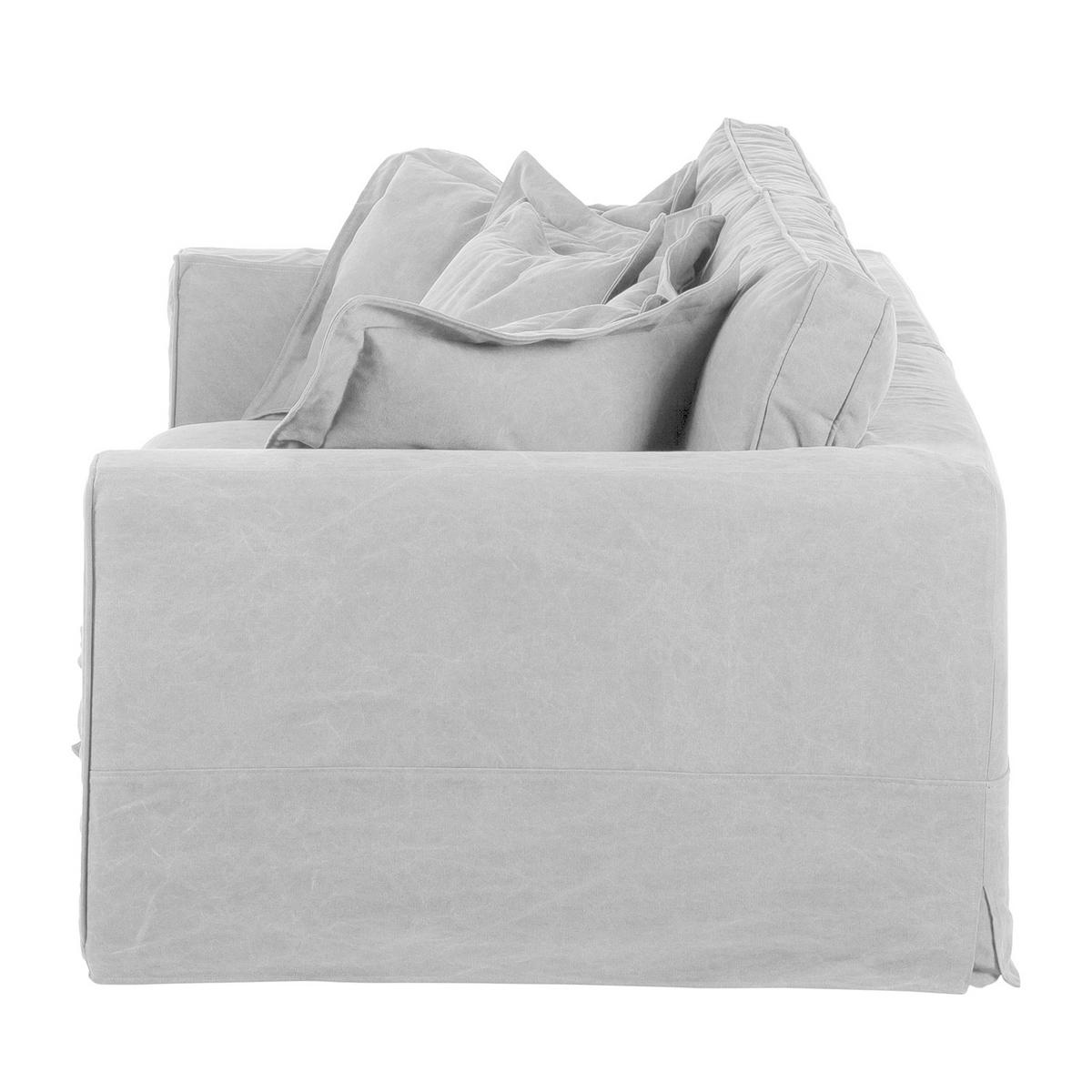 3-SITZER-SOFA Webstoff Hellgrau  - Hellgrau/Schwarz, Design, Kunststoff/Textil (238/90/119cm) - P & B