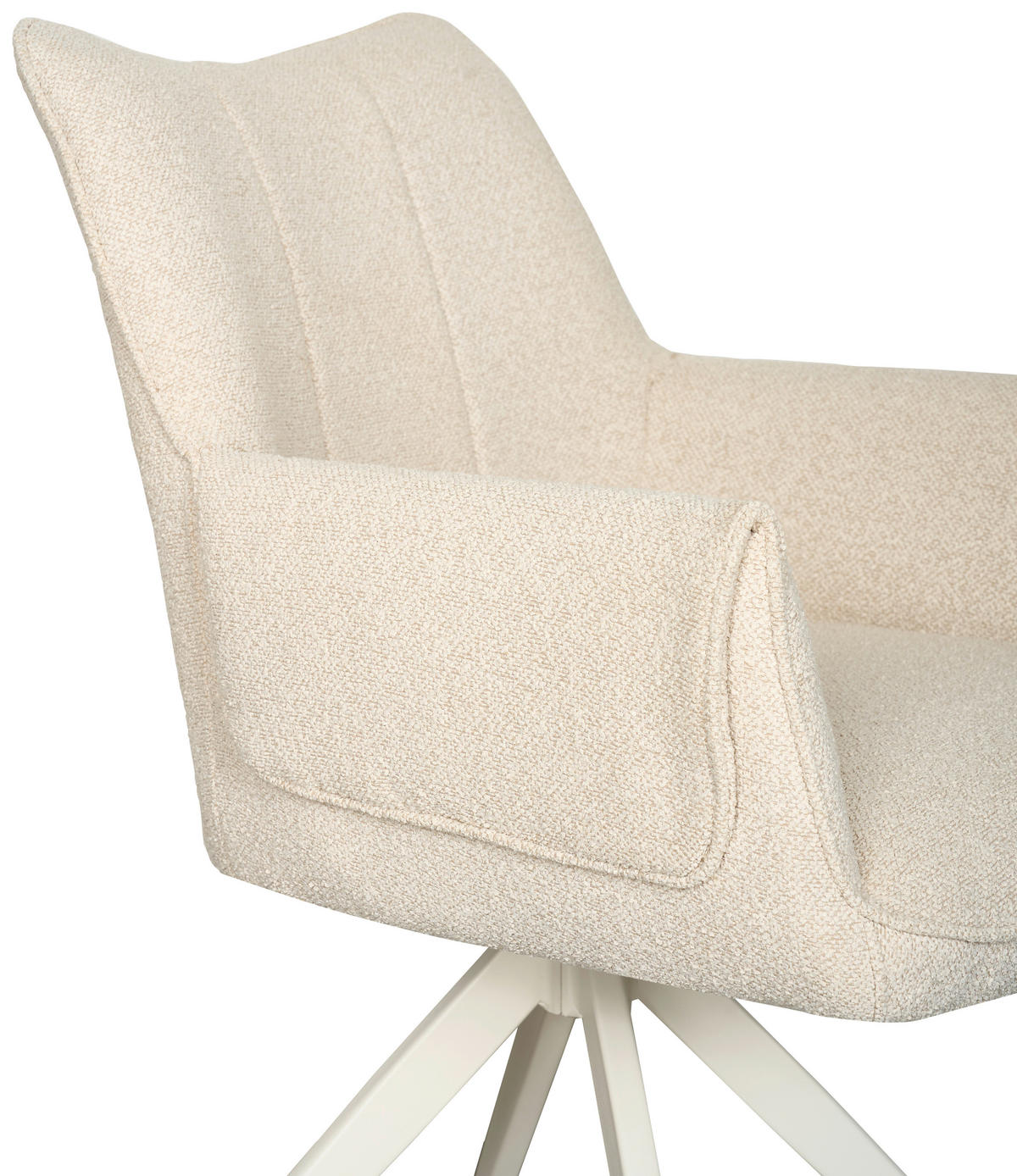 ARMLEHNSTUHL  Sitzfläche 360° drehbar, inklusive Armlehnen Webstoff  Beige  - Beige, MODERN, Textil/Metall (64/86/65,5cm) - Livetastic