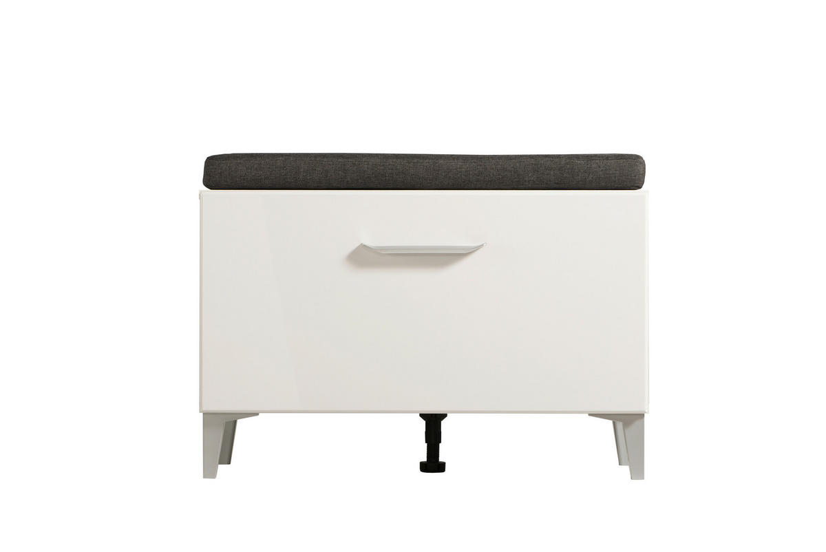 ELŐSZOBAPAD 74,5/53/35 cm  - sötétszürke/magasfényű fehér, Basics, műanyag/faalapú anyag (74,5/53/35cm) - Xora