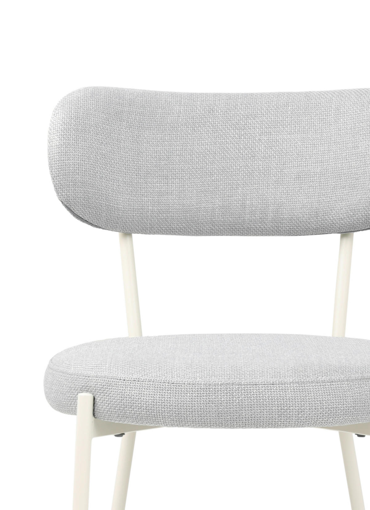 STUHL Webstoff Silberfarben, Weiß  - Silberfarben/Weiß, Basics, Textil/Metall (50/81,5/59cm) - Tom Tailor