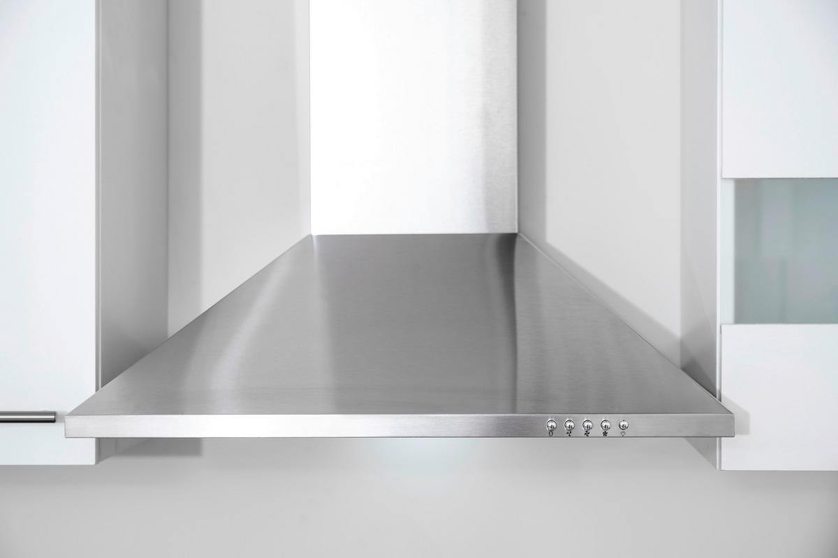 KÜCHENBLOCK 310 cm   in Weiss  - Weiss/Edelstahlfarben, Basics, Holzwerkstoff/Metall (310cm) - Respekta