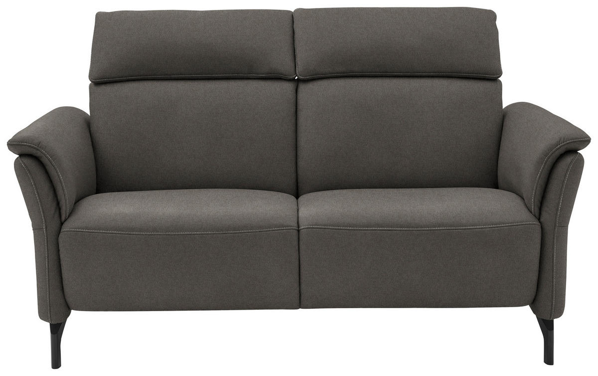 2-SITZER-SOFA in Mikrofaser Schieferfarben  - Schieferfarben/Schwarz, KONVENTIONELL, Textil/Metall (178/103/95cm) - Dieter Knoll