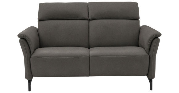 2-SITZER-SOFA in Mikrofaser Schieferfarben - Schieferfarben/Schwarz, KONVENTIONELL, Textil/Metall (178/103/95cm) - Dieter Knoll