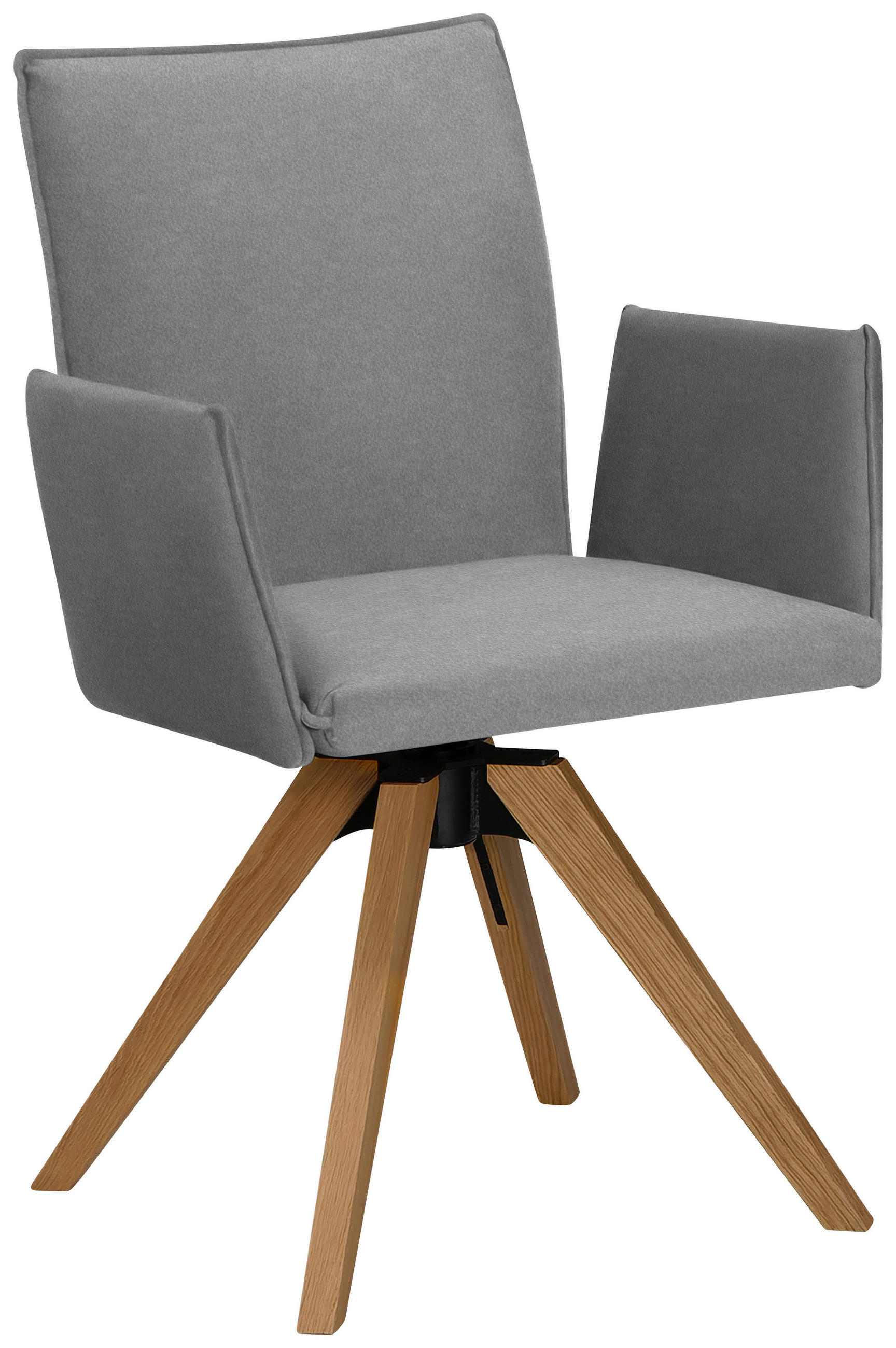 ARMLEHNSTUHL  in Lederlook  - Eichefarben/Hellgrau, Konventionell, Holz/Textil (64/91/61cm) - Moderano