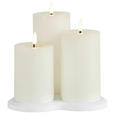 LED-KERZENSET 7,5/17,5 cm - Creme, Basics, Naturmaterialien/Kunststoff (7,5/17,5cm) - Ambia Home