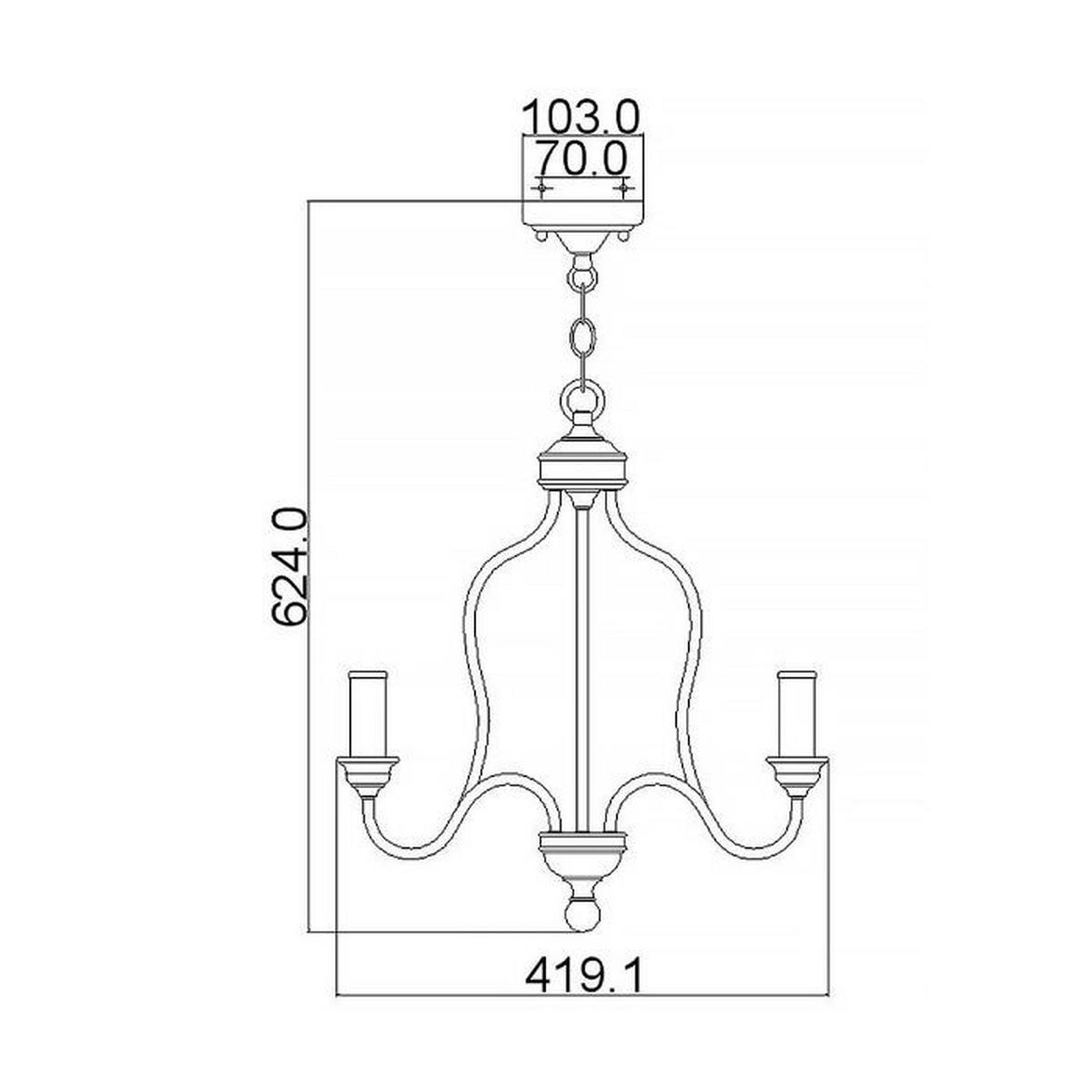 TAKKRONA Hartsville 41.9/59.7 cm  - vit/kärnbok, Klassisk, metall/glas (41.9/59.7cm) - Elstead Lighting