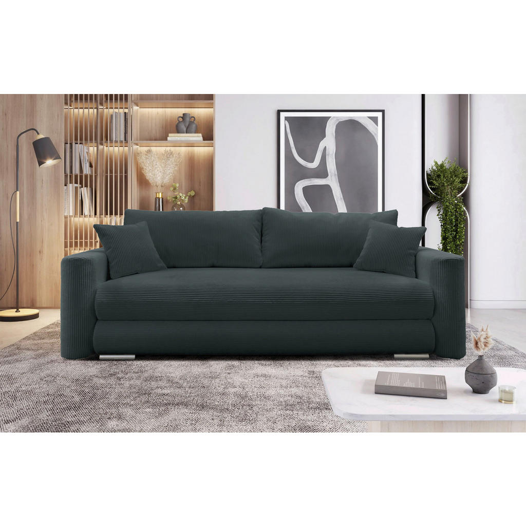 MID.YOU ROZKLADACIA POHOVKA, textil, tmavosivá