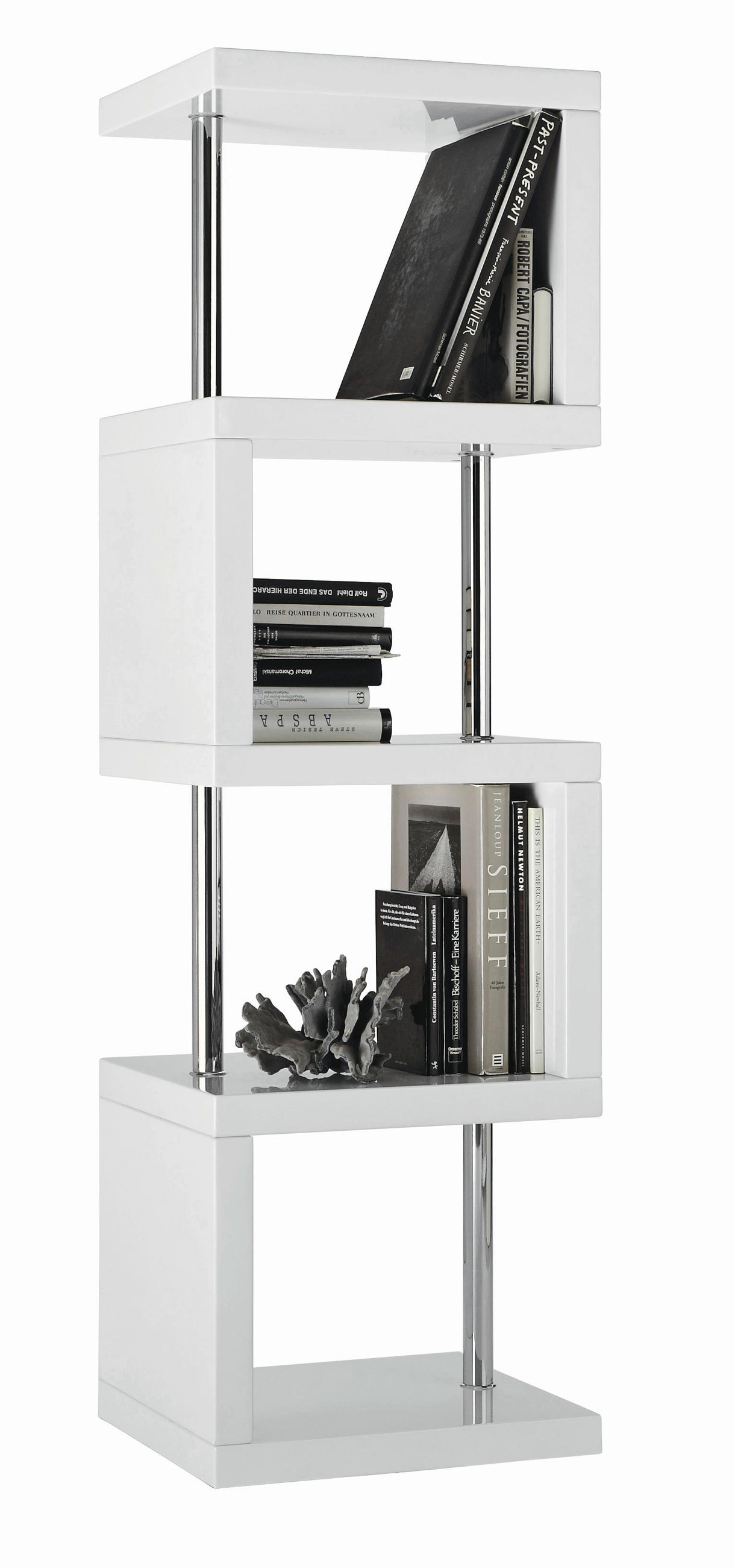 ETAJERĂ  50/165/45 cm alb  - alb, Design, metal/material pe bază de lemn (50/165/45cm) - Xora