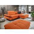 ECKSOFA  in Mikrofaser Orange  290/198 cm  - Schwarz/Orange, Design, Textil/Metall (290/198cm) - Xora