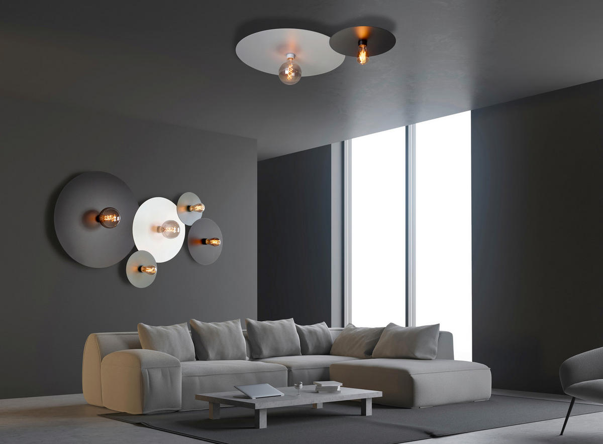 DECKENLEUCHTE Chio 24/6,5 cm   - Salbeigrün, Basics, Metall (24/6,5cm) - BOPP