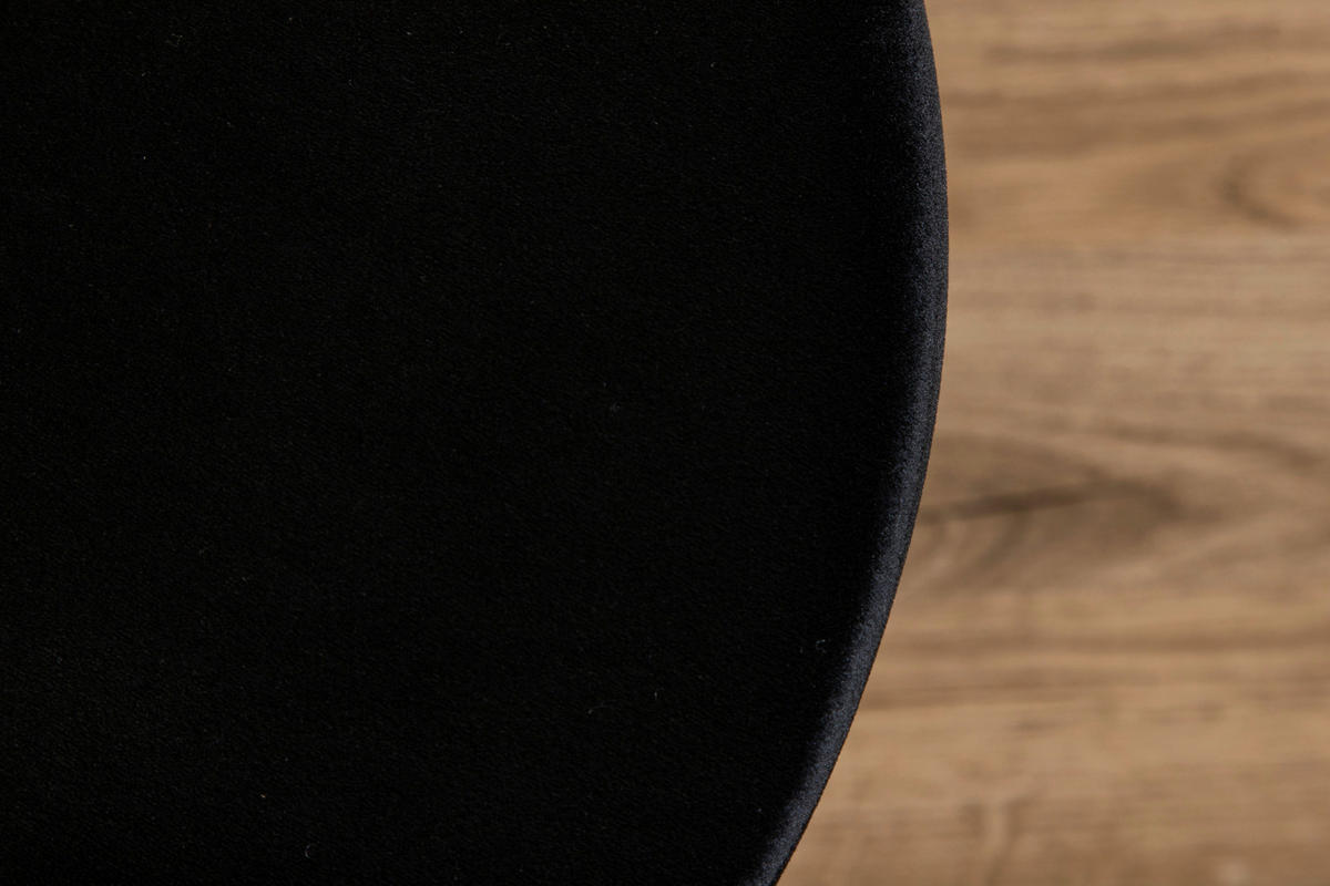 HOCKER Samt Schwarz  - Schwarz, Design, Textil/Metall (40/40/40cm) - Livetastic