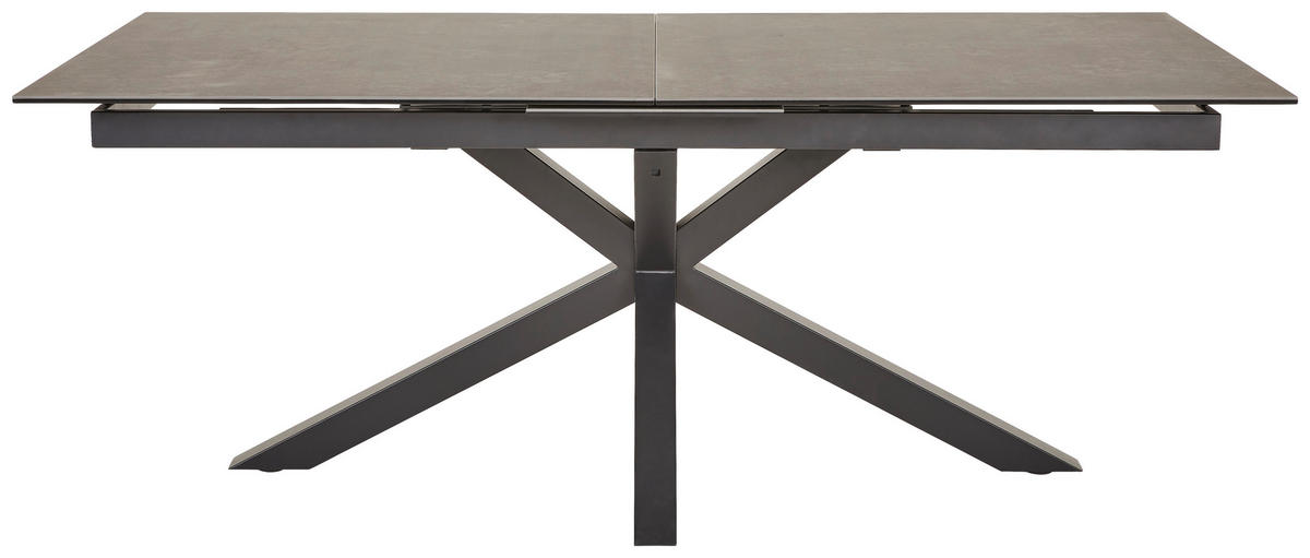 ESSTISCH in Metall, Glas, Keramik 200-240/99,6/76 cm  - Dunkelgrau/Schwarz, Design, Glas/Keramik (200-240/99,6/76cm) - home24