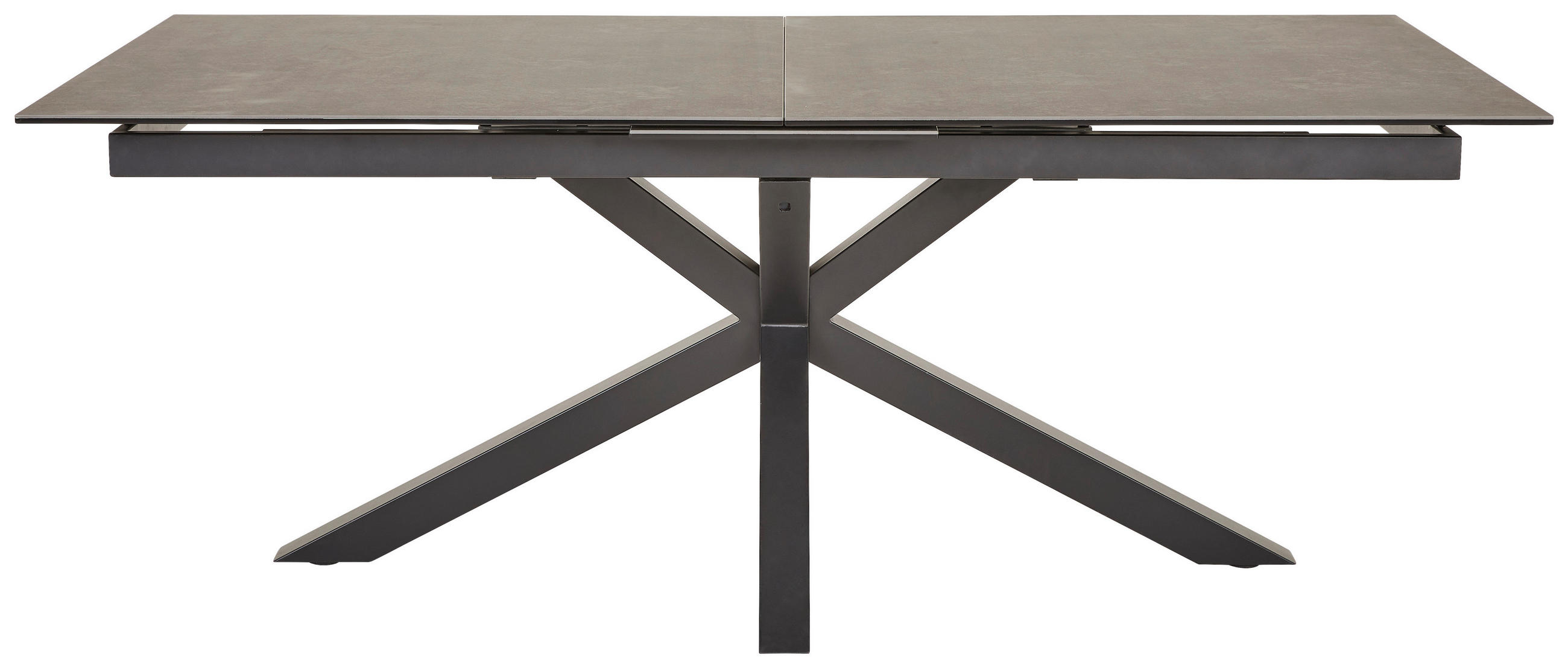 Thumbnail - home24 Esstisch, Schwarz, Dunkelgrau, Metall, Glas, Keramik, rechteckig, eckig, Sternfuß, 99.6x76x200-240 cm, ausziehbar...