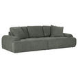 BIGSOFA Flachgewebe Grün  - Schwarz/Grün, KONVENTIONELL, Kunststoff/Textil (276/95/130cm) - Carryhome