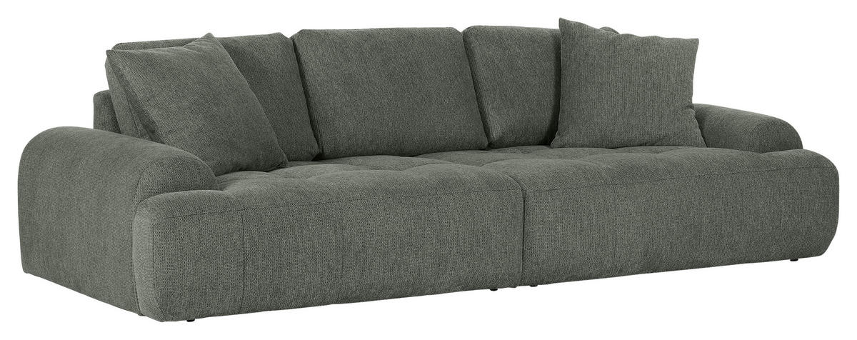 BIGSOFA Flachgewebe Grün  - Schwarz/Grün, KONVENTIONELL, Kunststoff/Textil (276/95/130cm) - Carryhome
