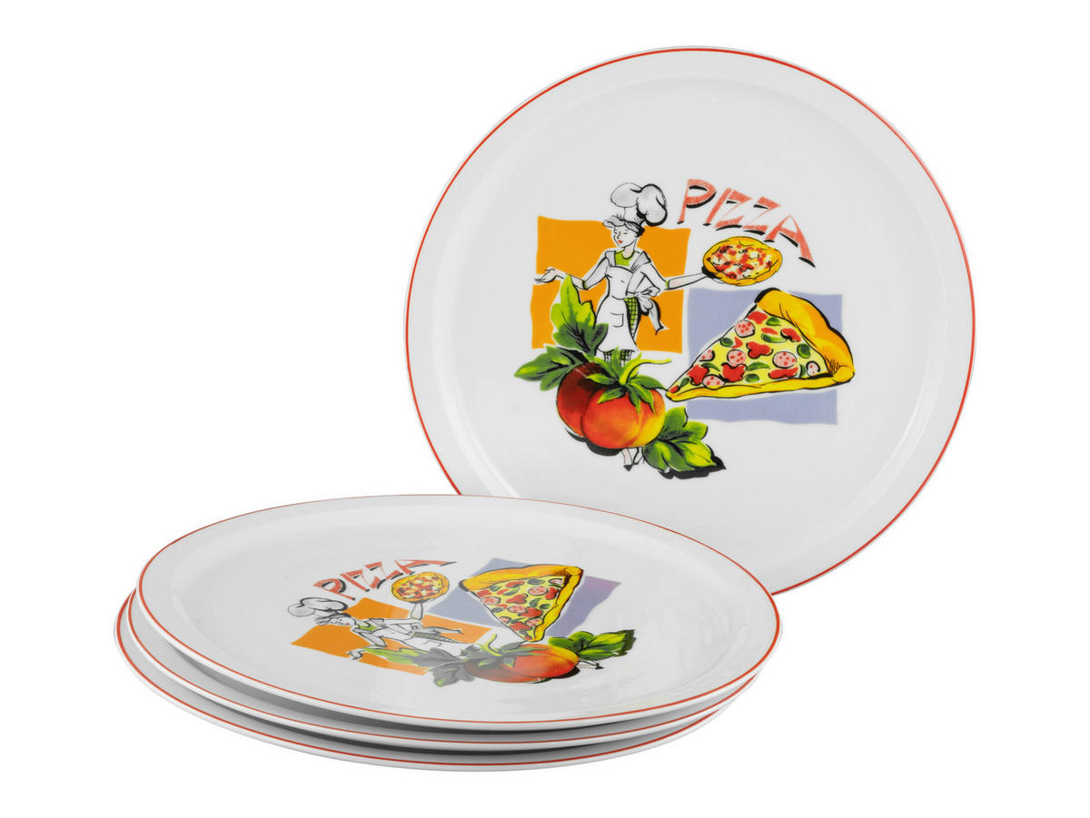 PIZZATELLER Porzellan 4-teilig Milano Sofia  - Multicolor, Basics, Keramik (30/40/10cm) - Creatable