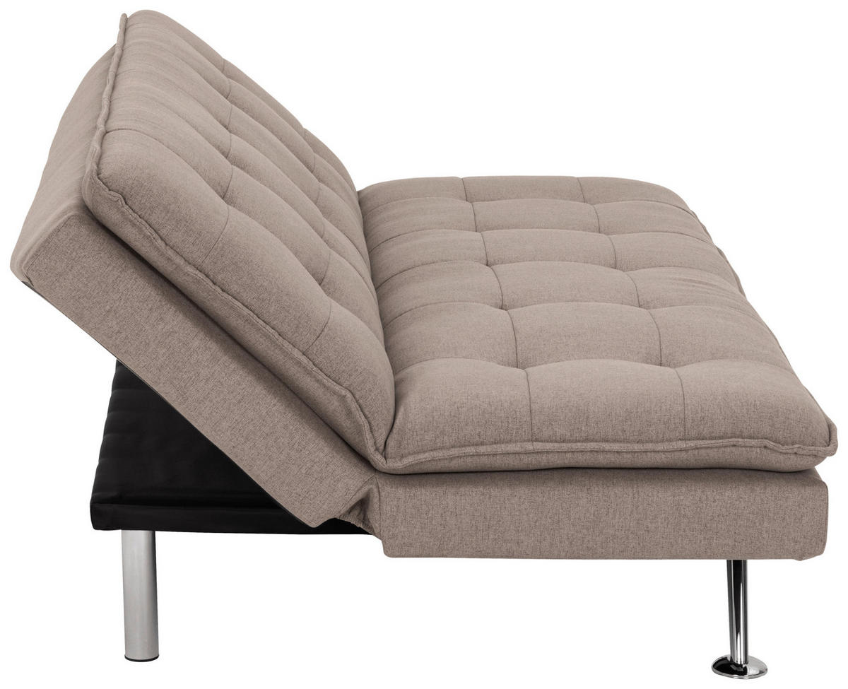 BÄDDSOFFA i linneimitation brun  - brun/silver, Basics, metall/textil (194/87/102cm) - MID.YOU