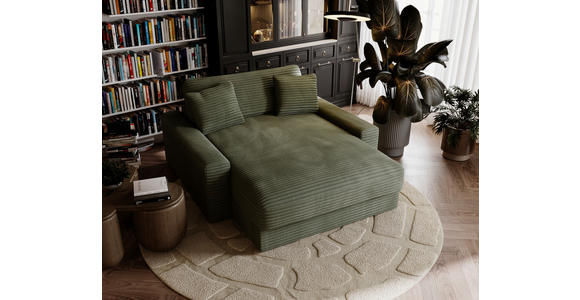 XXL-SESSEL Cord Olivgrün - Schwarz/Olivgrün, MODERN, Kunststoff/Textil (160/87/190cm) - Carryhome