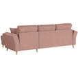 ECKSOFA in Flachgewebe Rosa  - Eichefarben/Rosa, KONVENTIONELL, Holz/Textil (265/159cm) - Carryhome