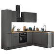 ECKKÜCHE 250/175 cm  in Graphitfarben  - Schwarz/Graphitfarben, Basics, Holzwerkstoff/Metall (250/175cm) - Xora