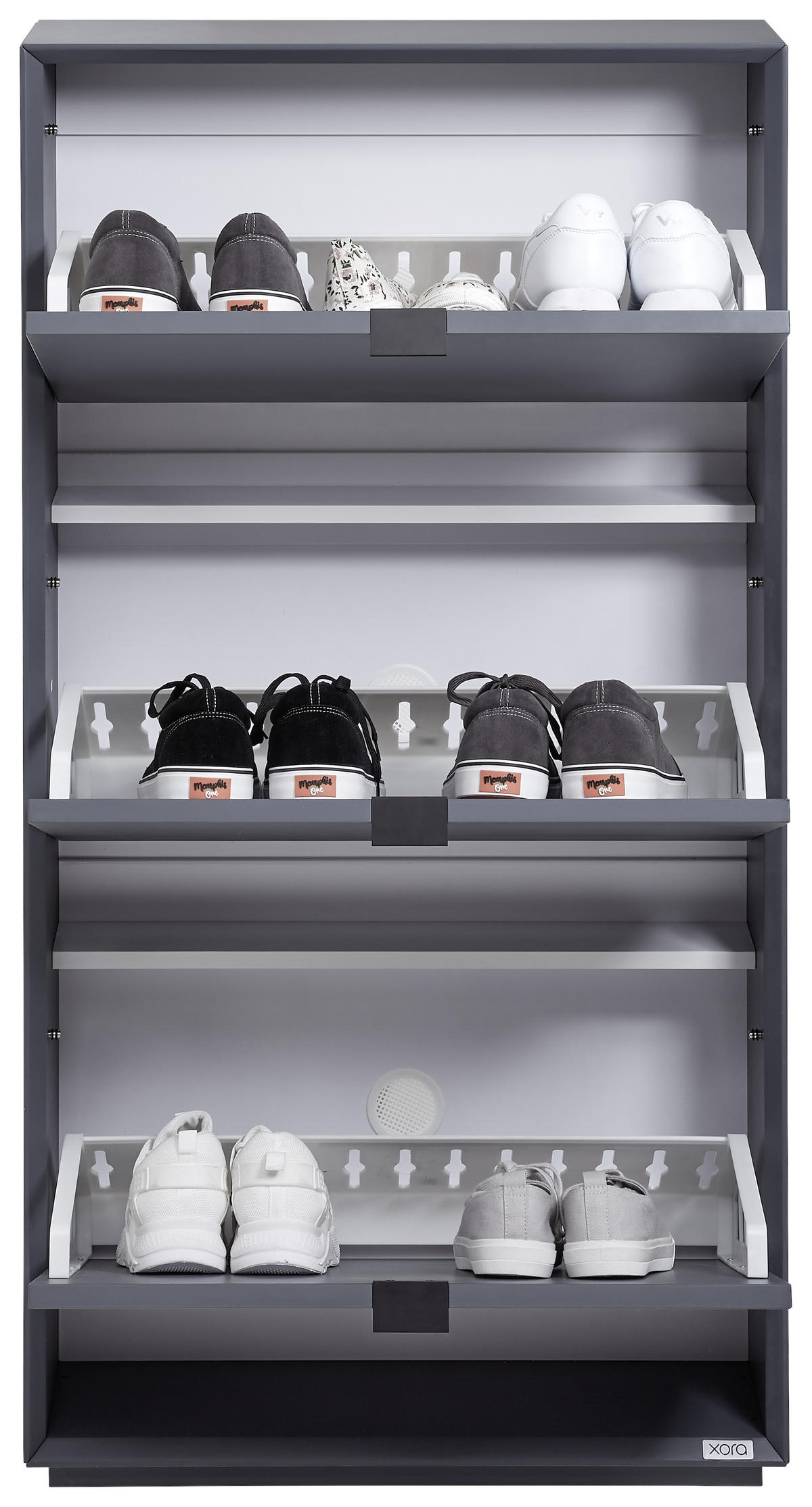 SCHUHKIPPER  in 64,4/121,8/18 cm  - Dunkelgrau/Schwarz, Design, Holzwerkstoff/Metall (64,4/121,8/18cm) - Xora