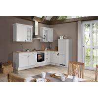 ECKKÜCHE 290,0/185,4 cm  in Hellgrau  - Eichefarben/Hellgrau, Basics, Glas/Holzwerkstoff (290,0/185,4cm) - Impuls