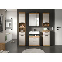 BADEZIMMER 5-teilig  in 134 cm  - Kaschmir/Schwarz, MODERN, Glas/Holzwerkstoff (134cm) - MID.YOU