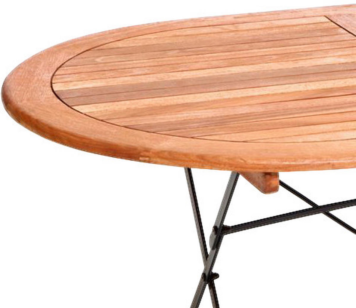 GARTENTISCH Holz, Metall Naturfarben oval  - Naturfarben, ROMANTIK / LANDHAUS, Holz/Metall (140/90/75cm) - Gardenson