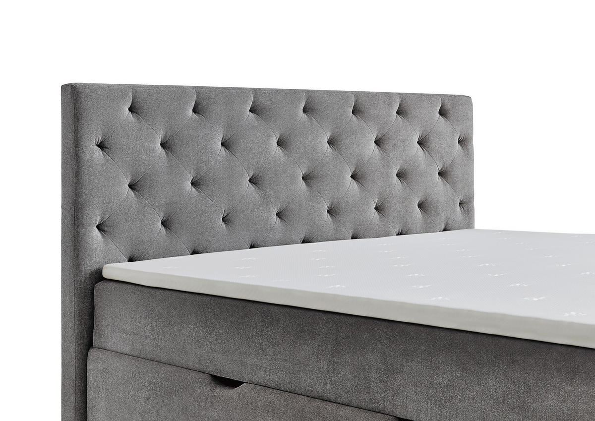 BOXBETT 180/200 cm  in Anthrazit  - Eichefarben/Anthrazit, Basics, Holz/Textil (180/200cm) - Boxxx
