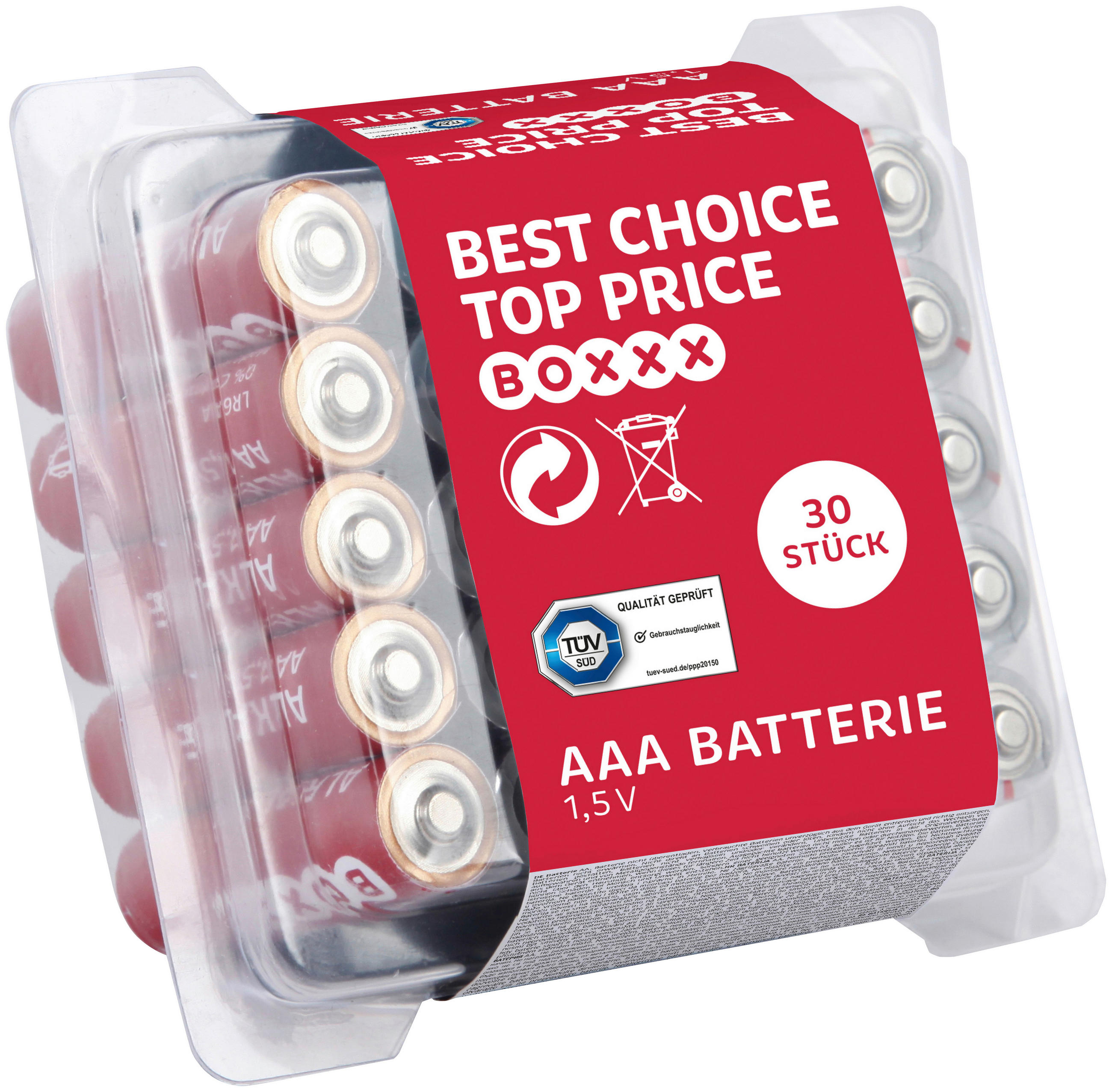 BATTERIE - Rot/Weiß, Basics (1/4,3cm) - Boxxx