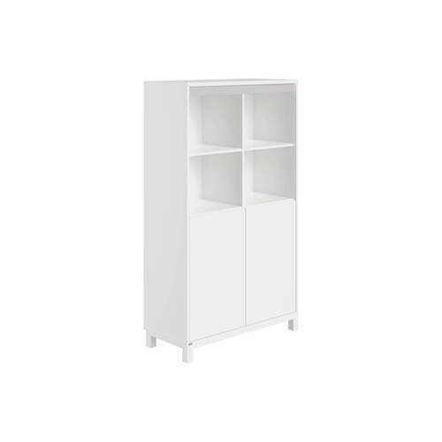 BABYREGAL Olli Standregal 2 Türen unten Weiß, Grau  - Weiß/Grau, Basics, Holzwerkstoff (94,8/159,9/40,1cm) - Paidi