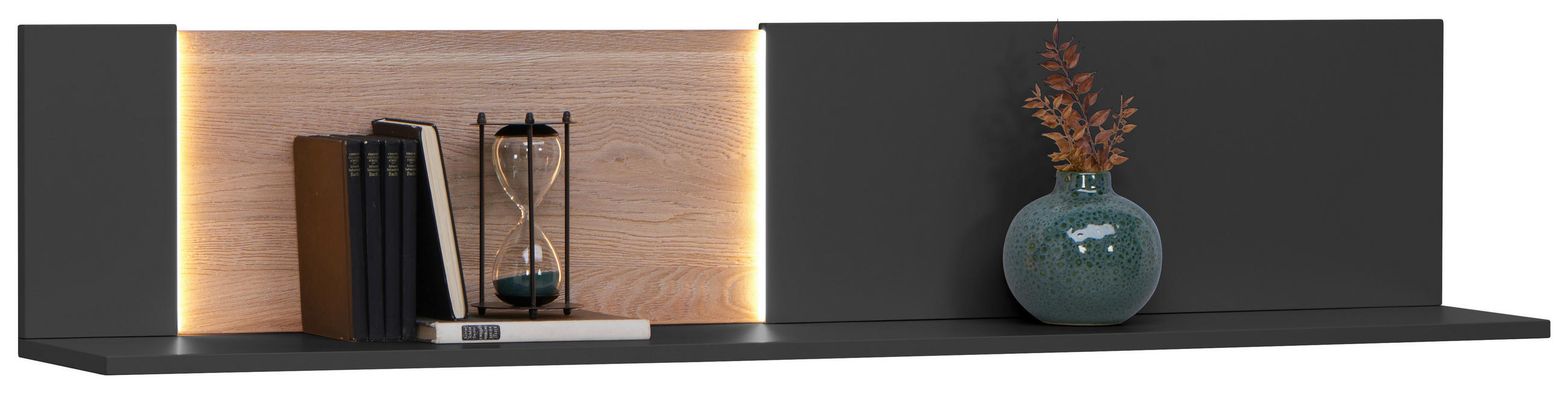 WANDBOARD furniert Anthrazit, Eichefarben  - Eichefarben/Anthrazit, Design, Holzwerkstoff (150/30,4/24cm) - Dieter Knoll