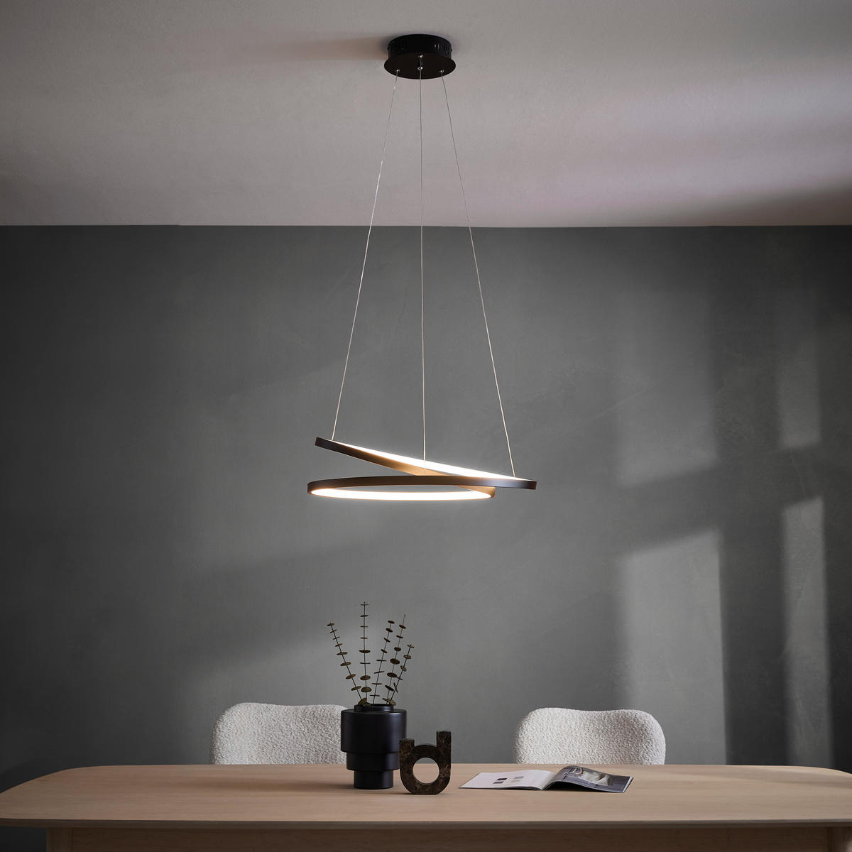 LED-HÄNGELEUCHTE 60/60/100 cm  - Schwarz, Design, Kunststoff/Metall (60/60/100cm) - Paul Neuhaus