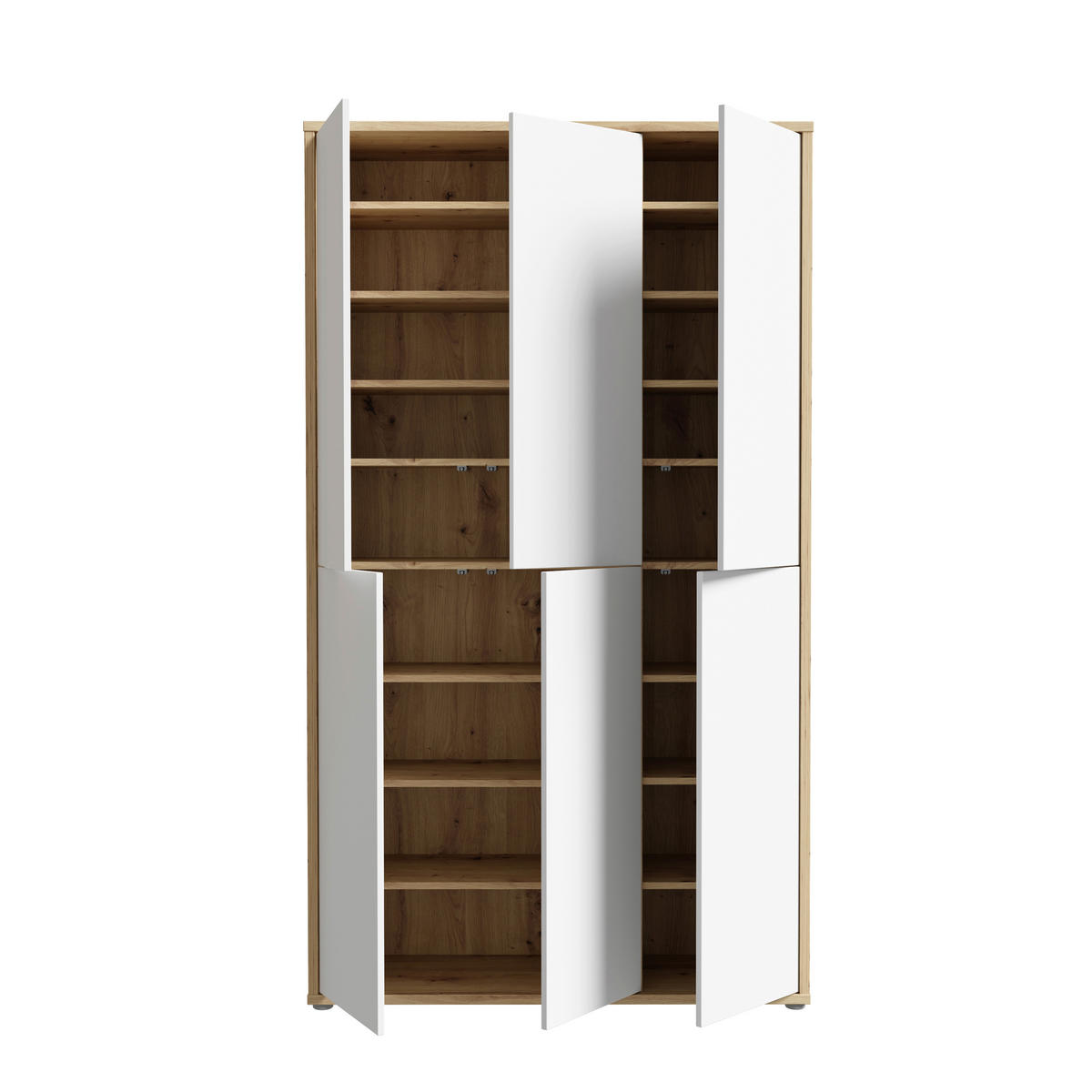 SCHUHSCHRANK Eiche Artisan, Hellgrau  - Hellgrau/Eiche Artisan, MODERN, Holzwerkstoff/Kunststoff (109,2/191,9/34,9cm) - Xora