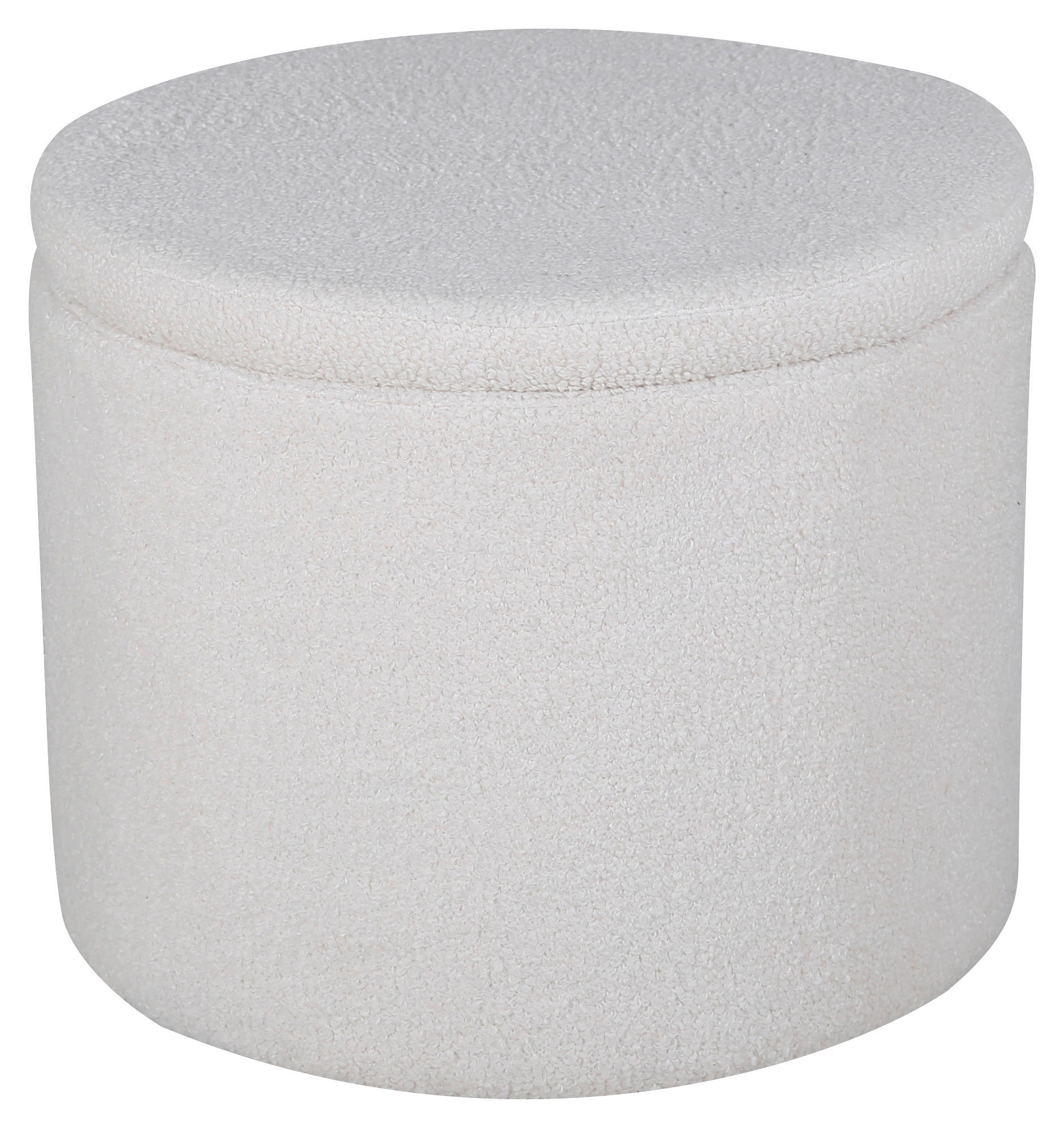 POUF in Weiß Textil Weiß  - Weiß, Design, Textil (51/43/51cm) - Livetastic