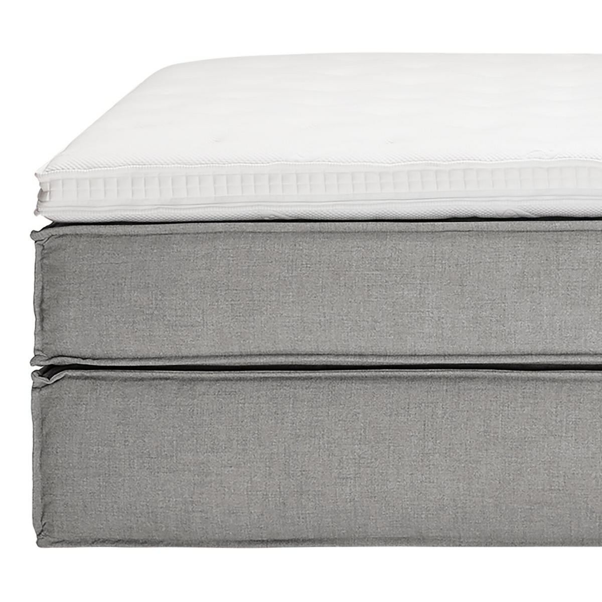 BOXSPRINGBETT 200/220 cm  in Hellgrau  - Hellgrau/Schwarz, Design, Kunststoff/Textil (200/220cm) - home24