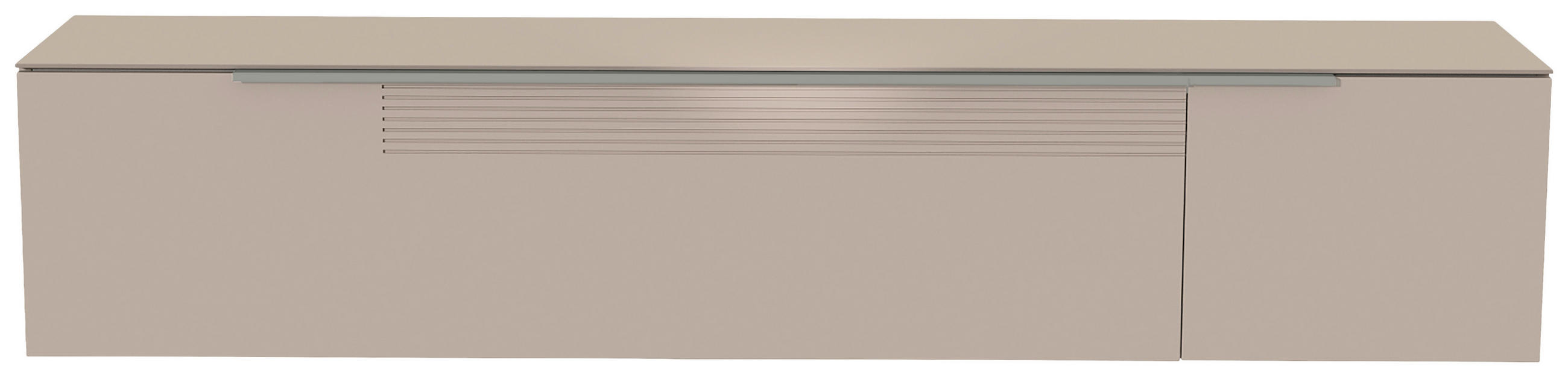 LOWBOARD in 210/41/45 cm - Sandfarben/Alufarben, Design, Glas/Holzwerkstoff (210/41/45cm) - Moderano