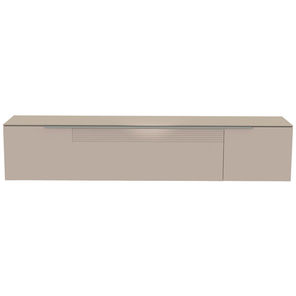 Thumbnail - Moderano Lowboard, Alu, Sand, Holzwerkstoff, 3 Fächer, 210x41x45 cm, Beimöbel erhältlich, hängend, Abdeckplatte aus Glas...