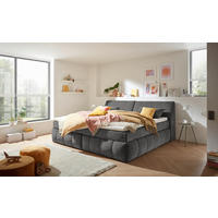 BOXSPRINGBETT 240/200 cm  in Grau  - Grau, MODERN, Holzwerkstoff/Kunststoff (240/200cm) - MID.YOU