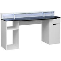 GAMINGTISCH 160/60/90 cm Schwarz, Weiß  - Schwarz/Weiß, Design, Holzwerkstoff (160/60/90cm) - Carryhome