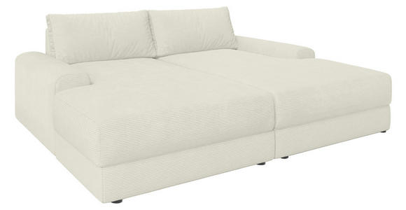BIGSOFA Cord Perlmutt  - Perlmutt/Schwarz, MODERN, Kunststoff/Textil (234/93/190cm) - Carryhome