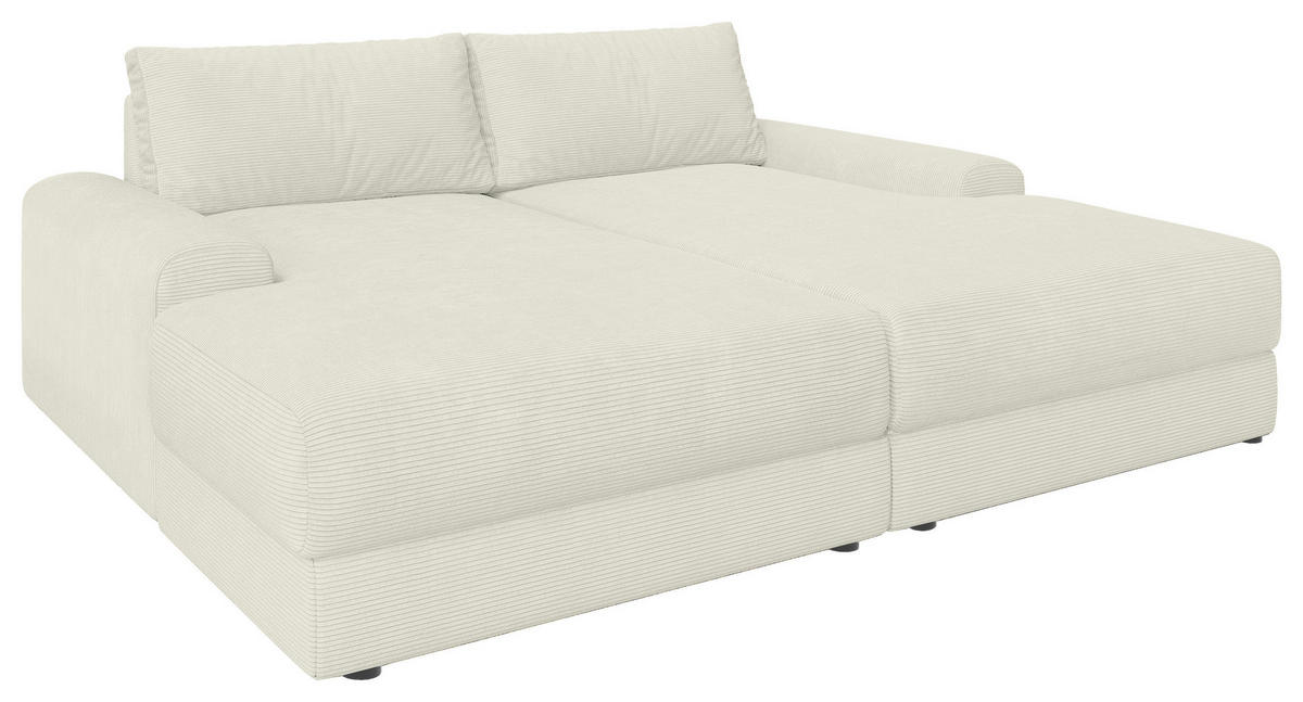 BIGSOFA Cord Perlmutt  - Perlmutt/Schwarz, MODERN, Kunststoff/Textil (234/93/190cm) - Carryhome