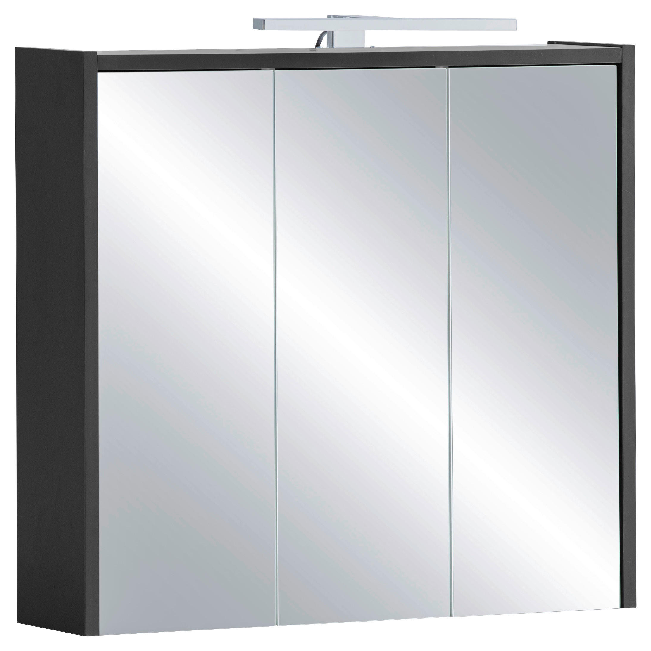 OMARA Z OGLEDALOM 65/62,7/16 cm  - bela/antracit, Moderno, steklo/leseni material (65/62,7/16cm) - MID.YOU