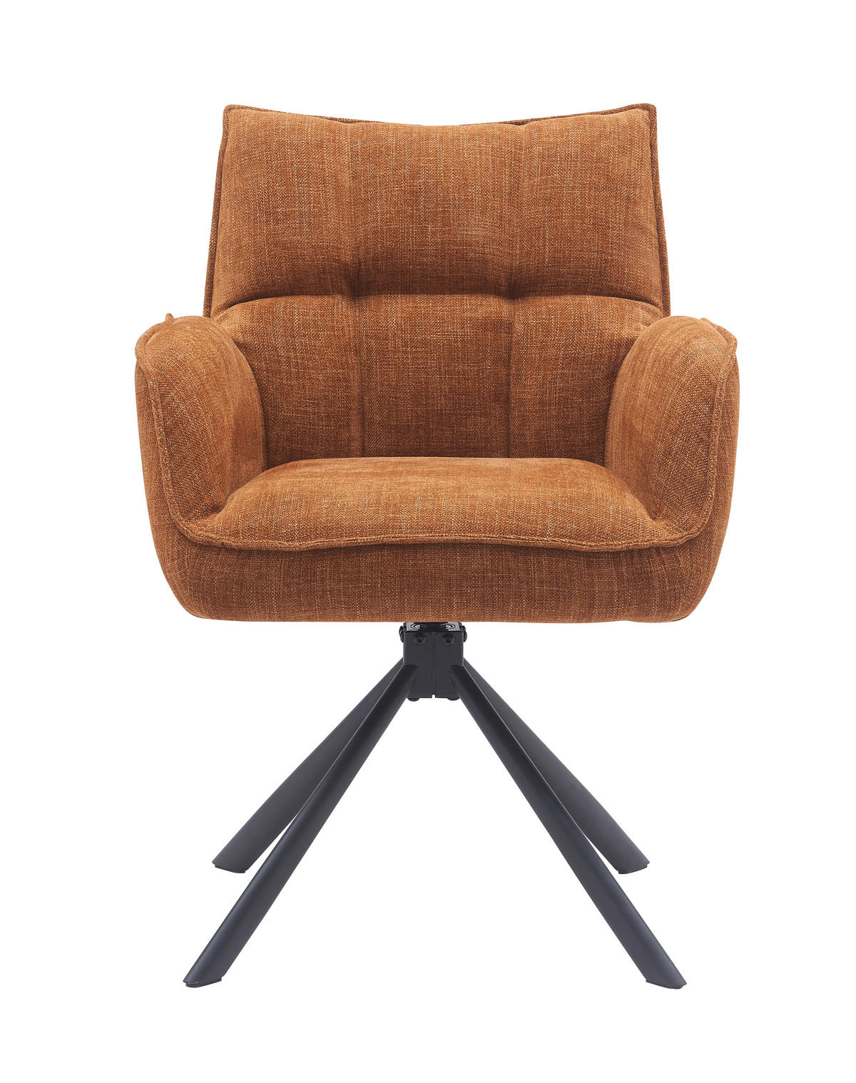 ARMLEHNSTUHL-SET 2 Stück  in Chenille  - Rostfarben/Schwarz, MODERN, Textil/Metall (59/86/65cm) - Livetastic